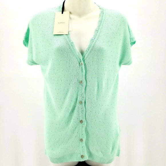 Bundle NWT Short Sleeve Top Blouse Cardigan Teal Green and Yellow S / M / L - Picture 8 of 16